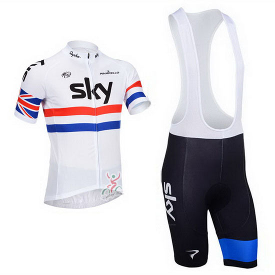 2013 Maillot sky Tirantes Mangas Cortas Blanco